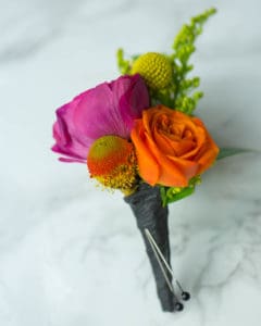 Bold + Bright Boutonniere | In Bloom Florist | Orlando, FL | Same-Day Delivery