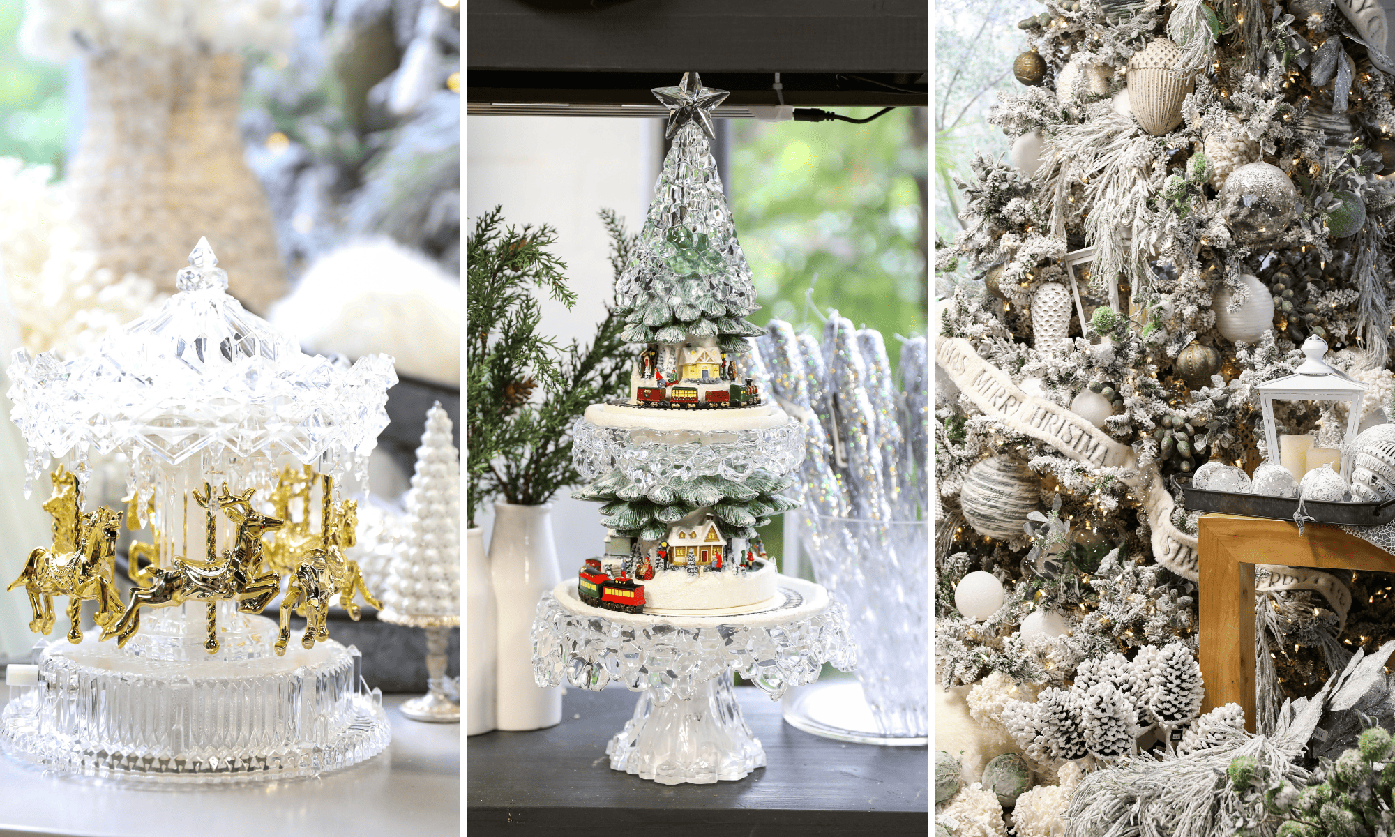 crystal winter decor for holiday winter decorations
