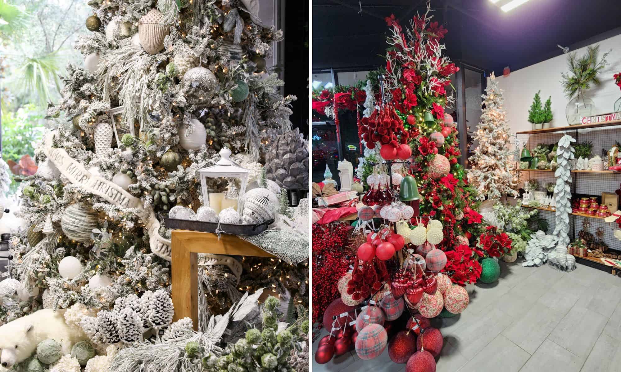 holiday decorations including a christmas tree, ornaments, and other seasonal decoration ideas in both Lake Mary and orlando stores