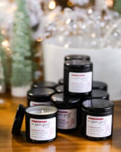 small christmas candle - peppermint scented