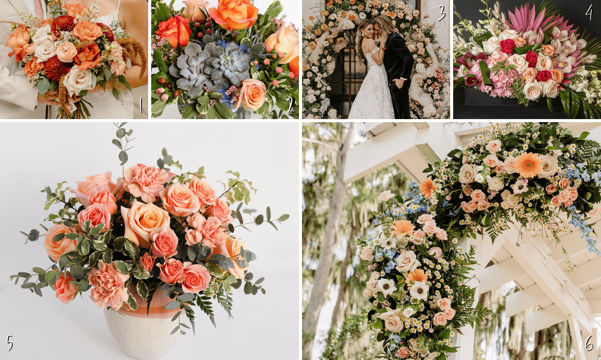 fower arrangements with the 2024 pantone color of the year, peach fuzz